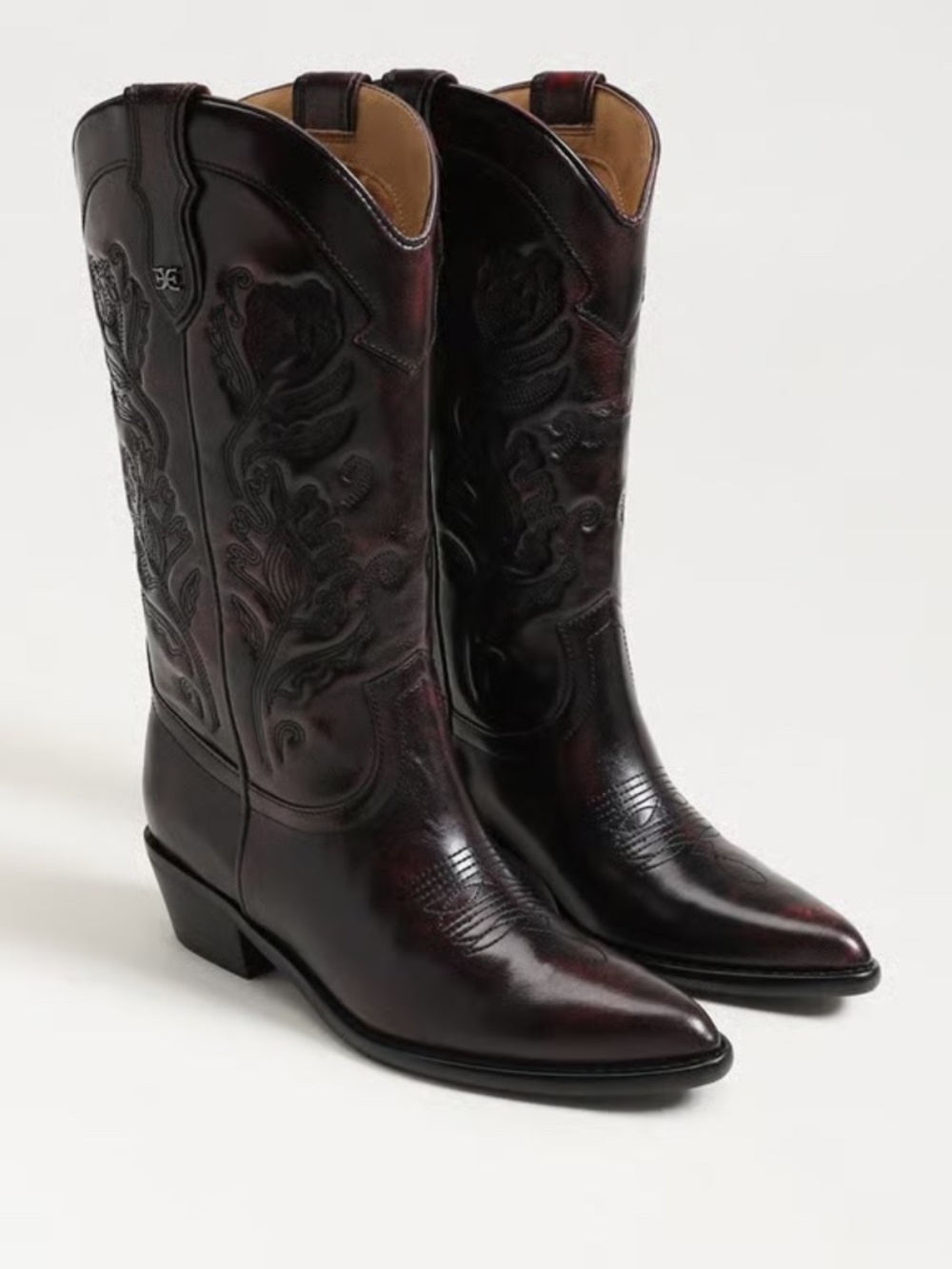 Sam Edelman Rue Western Boot (Merlot) - Picture 2 of 9